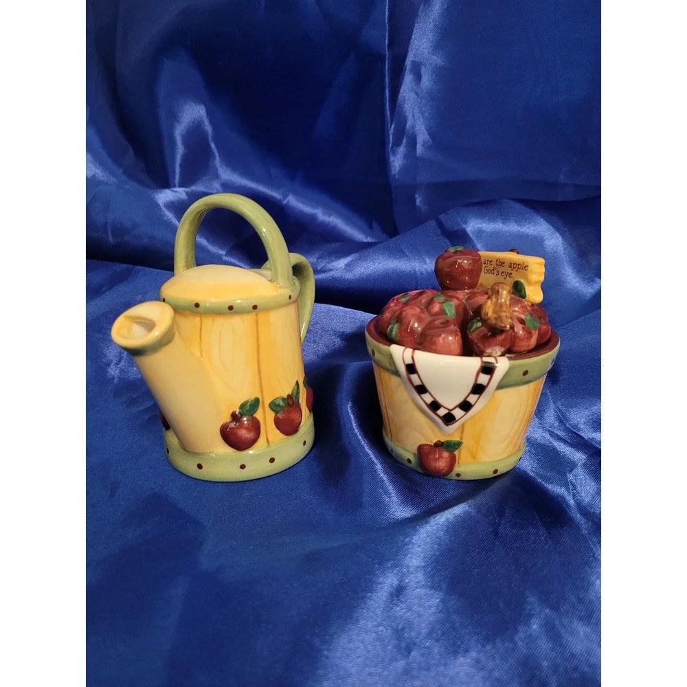Dicksons Creamer and Sugar Bowl Set You are the Apple of God's Eye